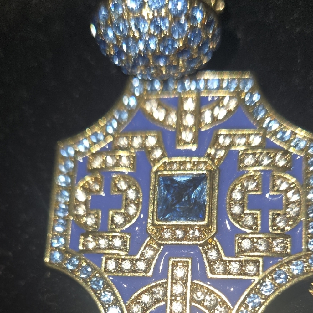 Heidi Daus Sapphire Blue Crystal Drop Earrings - Picture 4 of 4